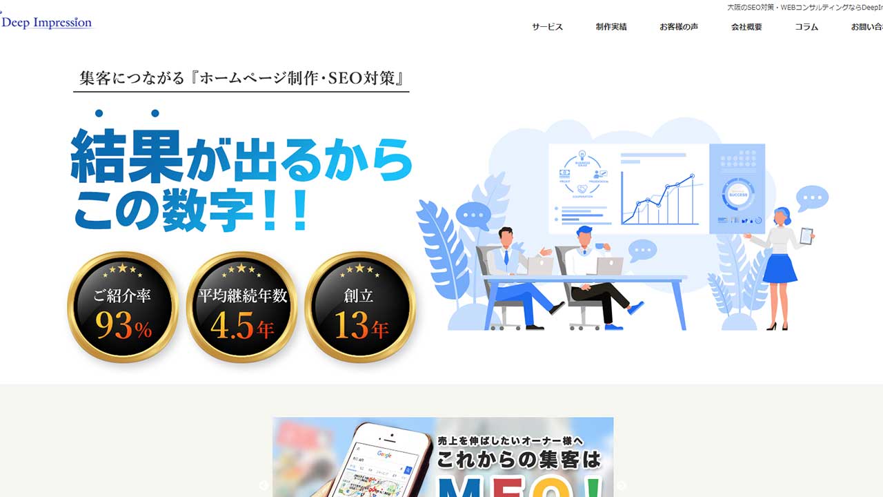 株式会社Deep Impressionの逆SEO対策の特徴・費用相場